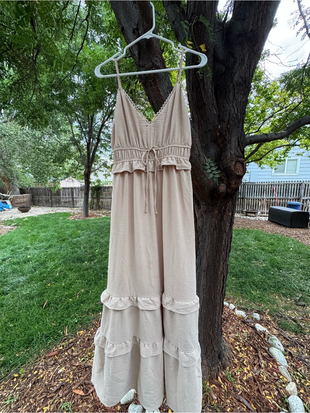 WallFlower Maxine Triangle Top Maxi Dress Mocha Beige M